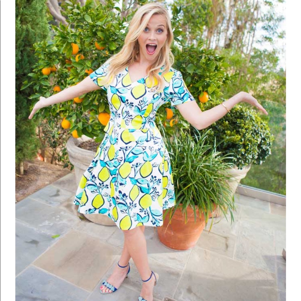 Draper James Lemon Orchard Love Circle Dress  S/O!